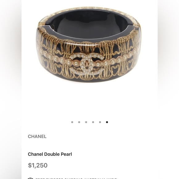 Chanel double pearl clamp bracelet - Picture 4 of 6